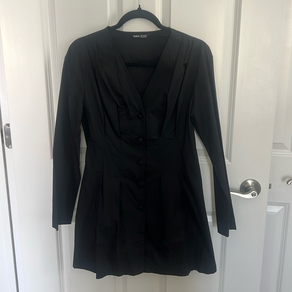 SHEIN black button up dress